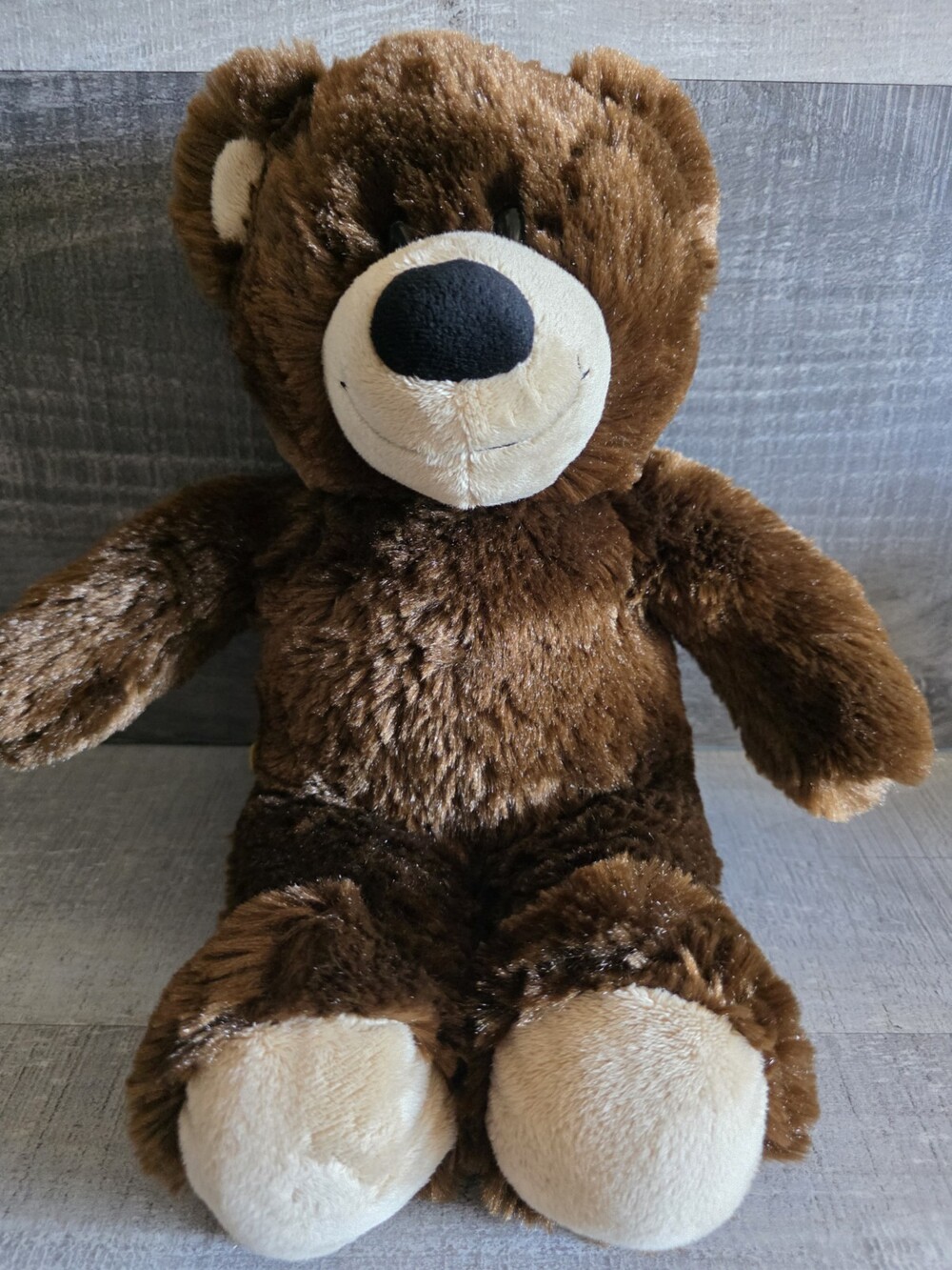 Build A Bear BAB Classic Teddy Dark Brown Cream Retired 15" Plush Stuffed g54